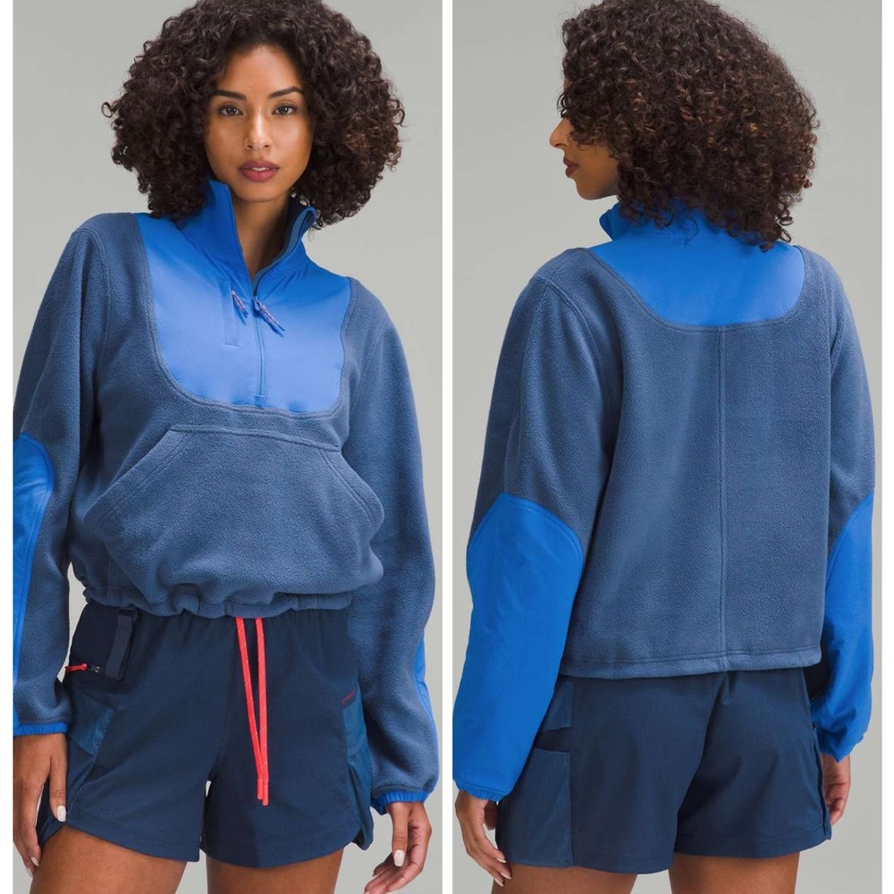 Lululemon Fleece Ripstop Hiking Pullover half-zip Cozy Pitch Blue size 4